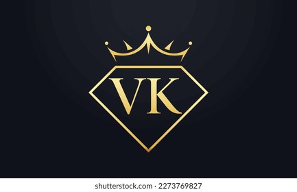 Diamond crown vector. Luxury queen logo for jewelry vector with letters
