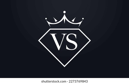 Diamond crown vector. Luxury queen logo for jewelry vector with letters