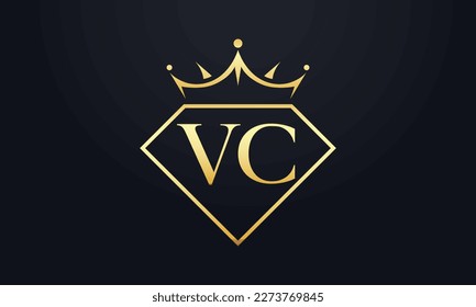 Diamond crown vector. Luxury queen logo for jewelry vector with letters