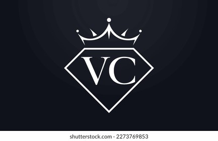 Vector de corona de diamante. Logotipo de reina de lujo para vectores de joyería con letras