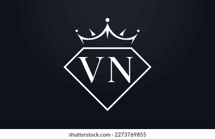 Vector de corona de diamante. Logotipo de reina de lujo para vectores de joyería con letras