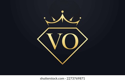 Vector de corona de diamante. Logotipo de reina de lujo para vectores de joyería con letras
