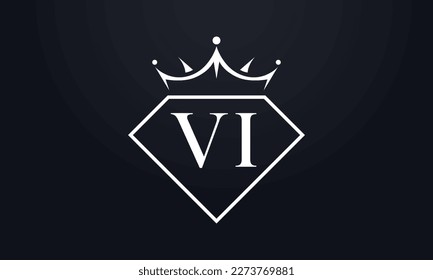 Vector de corona de diamante. Logotipo de reina de lujo para vectores de joyería con letras
