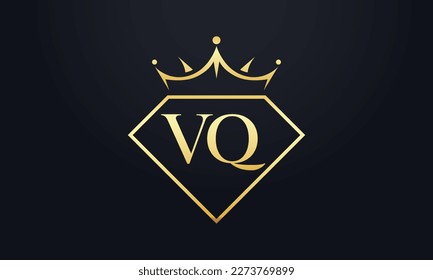 Vector de corona de diamante. Logotipo de reina de lujo para vectores de joyería con letras
