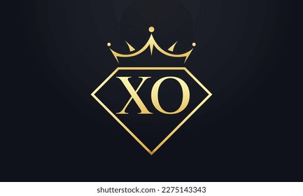 Diamond crown vector. Luxury queen logo for jewelry vector with letters