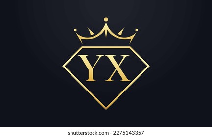Diamond crown vector. Luxury queen logo for jewelry vector with letters