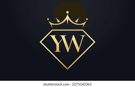 Diamond crown vector. Luxury queen logo for jewelry vector with letters