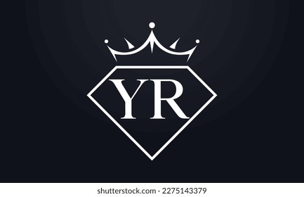 Diamantkrone Vektorgrafik. Luxusqueen-Logo für Schmuckvektor mit Buchstaben