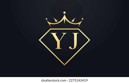 Diamond crown vector. Luxury queen logo for jewelry vector with letters