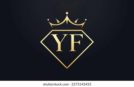 Diamond crown vector. Luxury queen logo for jewelry vector with letters