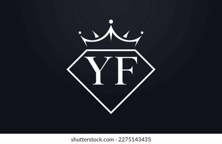Diamond crown vector. Luxury queen logo for jewelry vector with letters
