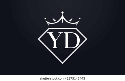 Diamantkrone Vektorgrafik. Luxusqueen-Logo für Schmuckvektor mit Buchstaben