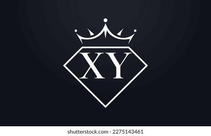 Diamantkrone Vektorgrafik. Luxusqueen-Logo für Schmuckvektor mit Buchstaben