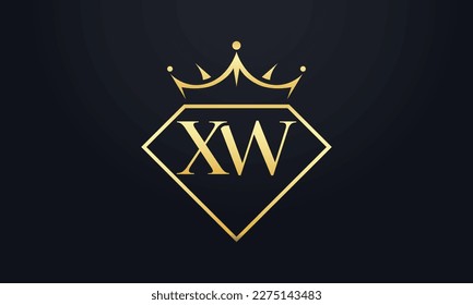 Diamantkrone Vektorgrafik. Luxusqueen-Logo für Schmuckvektor mit Buchstaben