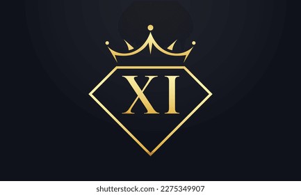 Diamond crown vector. Luxury queen logo for jewelry vector with letters