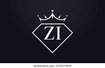 Vector de corona de diamante. Logotipo de reina de lujo para vectores de joyería con letras