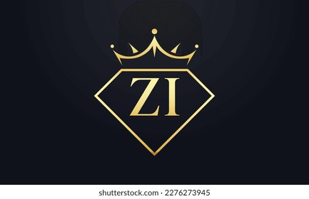 Diamantkrone Vektorgrafik. Luxusqueen-Logo für Schmuckvektor mit Buchstaben