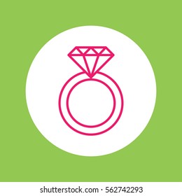 diamond crystal brilliant ring line icon