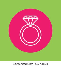diamond crystal brilliant ring line icon