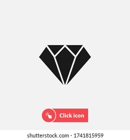 Diamond Crystal Carat Icon Vector