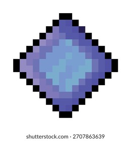Diamante, cristal, esmeralda, rubí pixel art iconos 16x16 píxeles, uso para el juego retro icono y2k estilo vintage ordenador, Ilustración vectorial