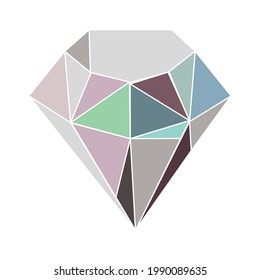 diamond crystal gem isolated icon
