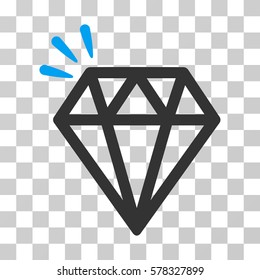 Diamond Crystal icon. Vector illustration style is flat iconic bicolor symbol, blue and gray colors, transparent background. Designed for web and software interfaces.