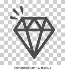 Diamond Crystal icon. Vector illustration style is flat iconic symbol, gray color, transparent background. Designed for web and software interfaces.