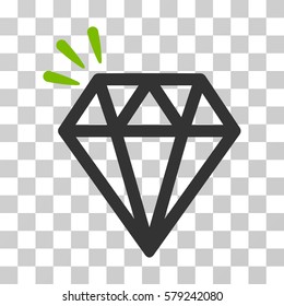 Diamond Crystal icon. Vector illustration style is flat iconic bicolor symbol, eco green and gray colors, transparent background. Designed for web and software interfaces.