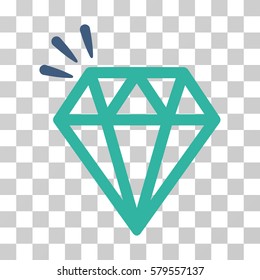 Diamond Crystal icon. Vector illustration style is flat iconic bicolor symbol, cobalt and cyan colors, transparent background. Designed for web and software interfaces.