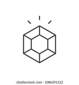 Diamond, crystal line icon.