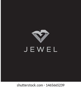 diamond or crystal logo design vector icon illustration inspiration. J letter for jewelry