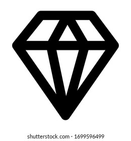 diamante, cristal, icono de brillo vectorial