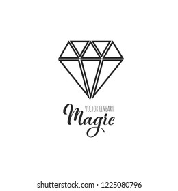 Diamond Crystal silhouette icon . Vector illustration