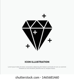 Diamond, Crystal, Success, Prize solid Glyph Icon vector. Vector Icon Template background