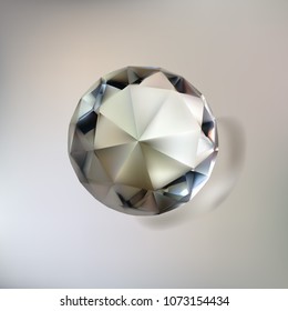 diamond crystal transparent white vector illustration