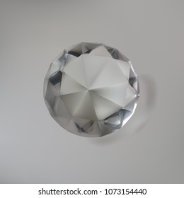 diamond crystal transparent white vector illustration