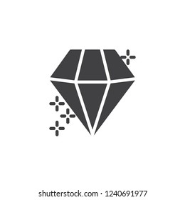 Diamond crystal vector icon. filled flat sign for mobile concept and web design. Precious gemstone simple solid icon. Symbol, logo illustration. Pixel perfect vector graphics
