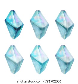 diamond crystals illustration vector set
