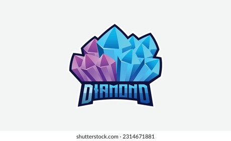 Diamond crystals logo in gradient color style