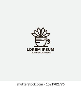  Diamond cup logo designs concept. Coffee restaurant logo template - vector