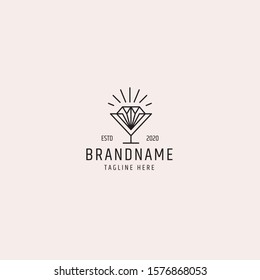 Diamond cup logo designs concept. Coffee restaurant logo template - vector