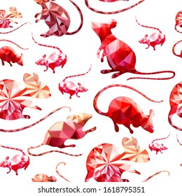 Diamond cut field mouse pattern. For the design of children's clothing, textiles, cards, stickers, stickers, invitations, cards, kraft paper, tags, gift wrapping paper.