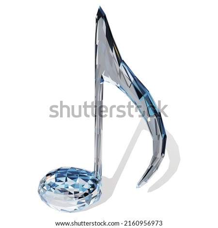 Diamond cut music note eighth note vector illustration