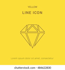 Diamond Cute yellow thin line icon / logo Design