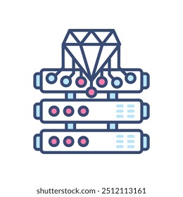 Diamond Data Fill Color Icon, Vector illustration