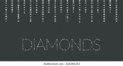 Diamantendekoration, Vektorgrafik mit glänzendem Hintergrund, einzeln