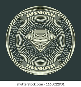 Diamond Decorative Circle Vector Illustration. Suitable for graphic element, apparel, and other design needs. Non-Layered