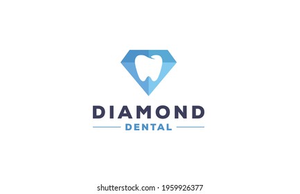 Diamond With Dental logo vector icon illustration