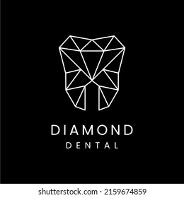 Diamond Dental Teeth Logo Design Vector